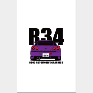 Nissan Skyline R34 GTR Purple Version Posters and Art